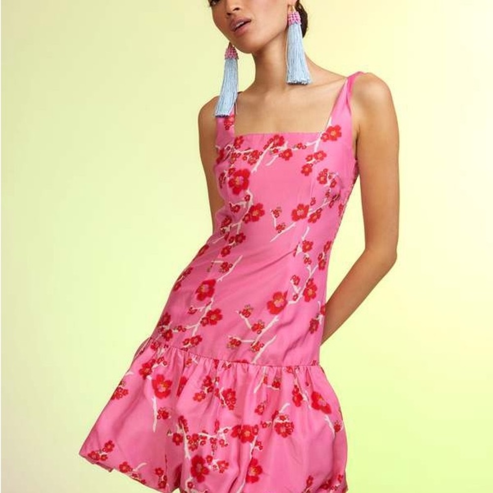 CYNTHIA ROWLEY DELILAH SILK TAFFETA
BUBBLE HEM DRESS